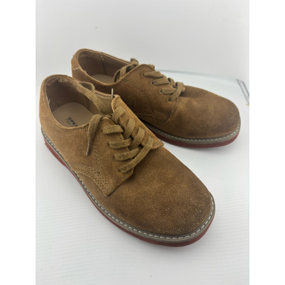 Boys Sperry Suede Oxford Shoes 2.5 (Little Boy) Brown Red
